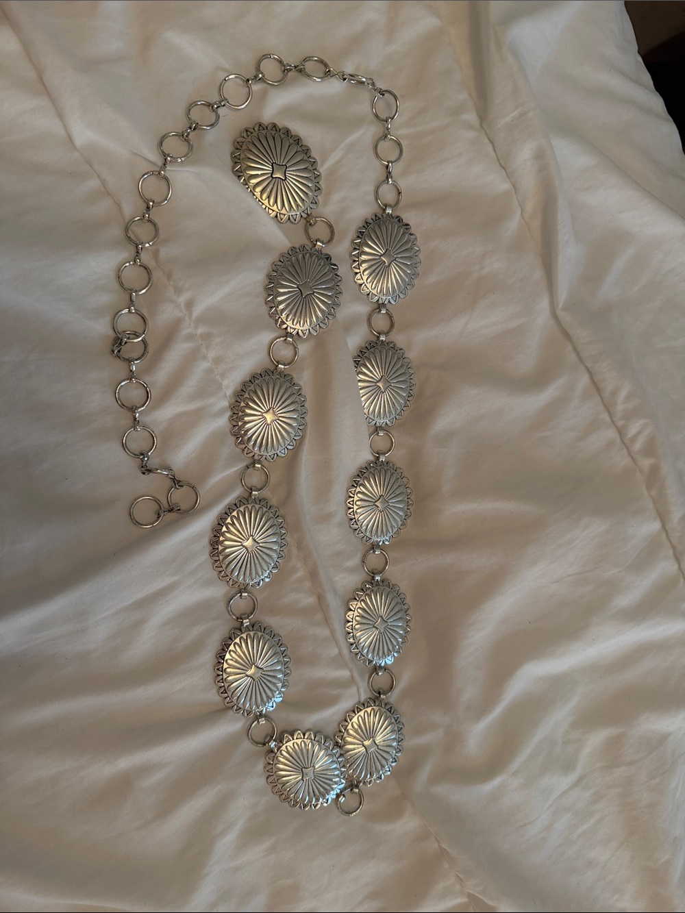 Western Silver Concho Link Belt